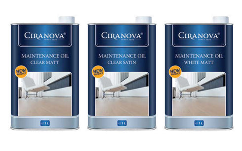 3 boxes of Ciranova Maintenance Oil  in clear matt, clear satin and white matt